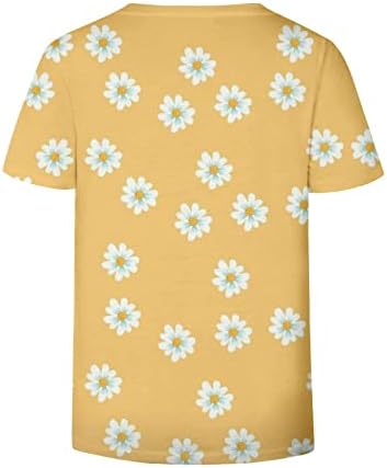 uikmnh Дамски Тениски Летен Топ с къс Ръкав на Слънчогледа отличава със спокойна Риза