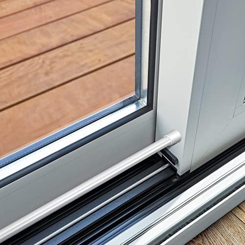 Прозорец Защитна Планк Регулируема Плъзгаща се Стъклена Система за заключване на вратите, Защитни дръжка за врата с гумени топчета, диаметър на 1,18 инча, дължина на