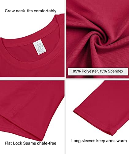 HIBETY 3 Опаковки Женски Слънчеви Блузи UPF 50 +, Ризи с дълъг ръкав За тренировки във фитнеса, бързо съхнещи Върховете