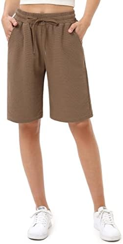Дамски къси панталони GymSmart, Ежедневни Летни къси Панталони-Бермуди с Еластична гумена лента на кръста, са Удобни Спортни Шорти