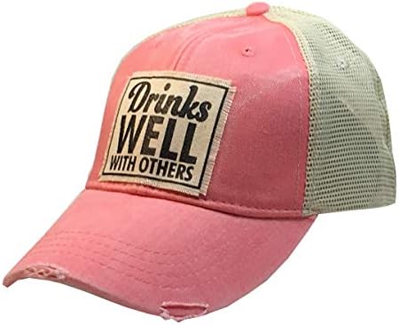 Реколта бейзболна шапка на ЖИВОТ за Жените е Забавна Шапка на шофьор на камион, Сладки Издържат бейзболни Шапки (Добре се Комбинира с други, Корал)