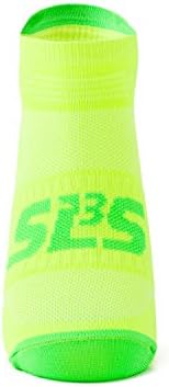 SLS3 Тънки Чорапи За бягане - за Защита От Мехури - Ультралегкие Неонови цветове - Спортни чорапи За Колоездене С Дълбоко деколте на Щиколотке, 3 опаковки