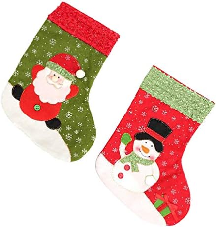 ABOOFAN 2 бр. Коледни Чорапи За Съхранение на шоколадови Бонбони, Подаръчни комплекти, Сладък Дядо Коледа, Снежен човек, Окачени