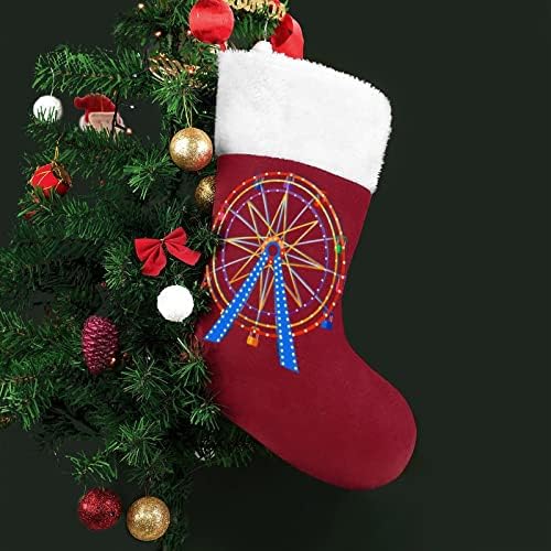 Виенско Колело Коледен Отглеждане Окачени Чорапи С Принтом Коледно Дърво Украса За Камината