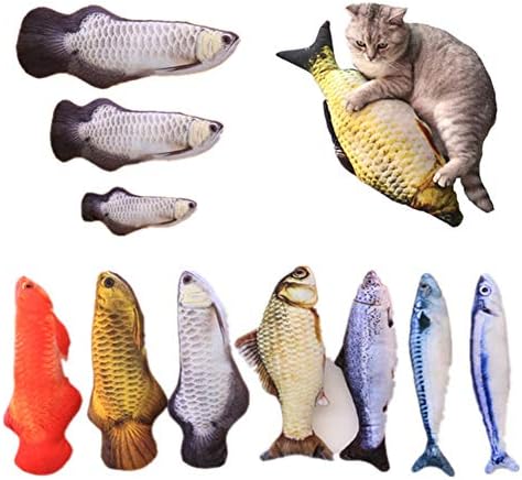 2 елемента Плюшени Творчески 3D Шаран Риба Форма на Котка Играчка, Подарък Имитация на Скъпа Риба, която е уникална Играчка за Домашни