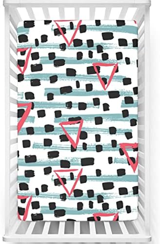 Мини-Чаршафи за легла с геометрична тема, Портативни мини-Кърпи За яслите, Меки и Еластични Кърпи за яслите-Подложка за яслите или
