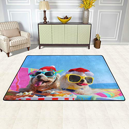 Mr.XZY Сладко Куче Лятото Животно Интересен Модел на Голяма Площ килимче за Хола Мека Детски Подложка за проследяването стъпки пълзи