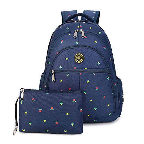 Чанта за съхранение на пелените QIMIAOBABY, раница, детска пътна чанта (сини цветя)