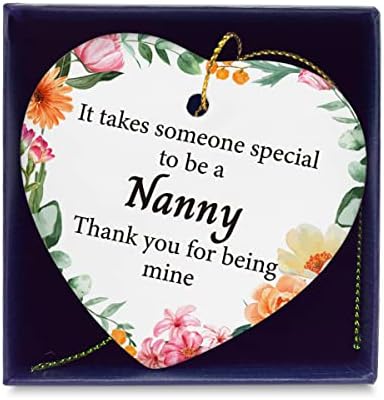 Nanny, Благодаря ти, че си ми Керамични Украси 3 Бавачка Окачен Керамични Украшение във формата на Сърце Знак Знак гледане на деца