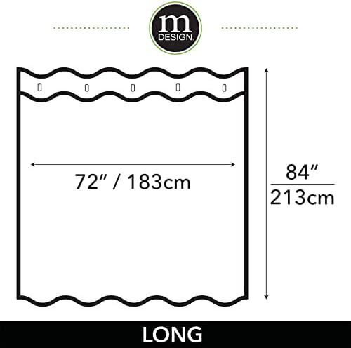 mDesign Декоративна завеса за душ от леката грижа плат с фигура Решетка с повишен панти за душ кабини и вани в баните, изчезва в колата - 72 x 84 инча - Светло розово