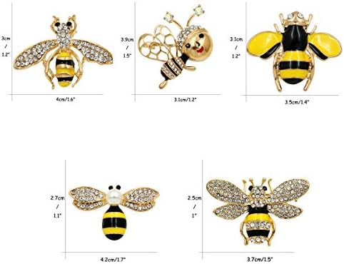 Комплект от 10 Модерни Эмалевых Кристални Кристали, Брошка във формата на Пчела, Жени, Бижута, Карфици с Ревери, за Дрехи, Яката
