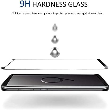 Защитно фолио Micger Galaxy S9 + Plus 【2 + 2 опаковки】 С 2 пакети защитно фолио за обектива на камерата, лесен за инсталиране, защитен слой от закалено стъкло 3D-стъкло твърдост