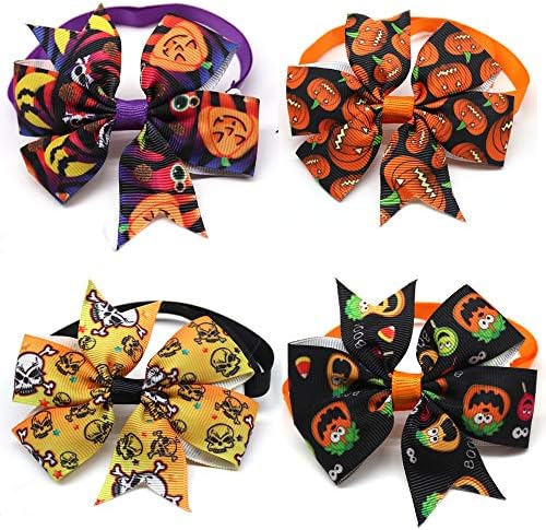 Вратовръзки-пеперуди за кучета на Хелоуин 3,2 папийонка под формата на Черепи, Тикви, Вратовръзки за домашни любимци, Нашийник за