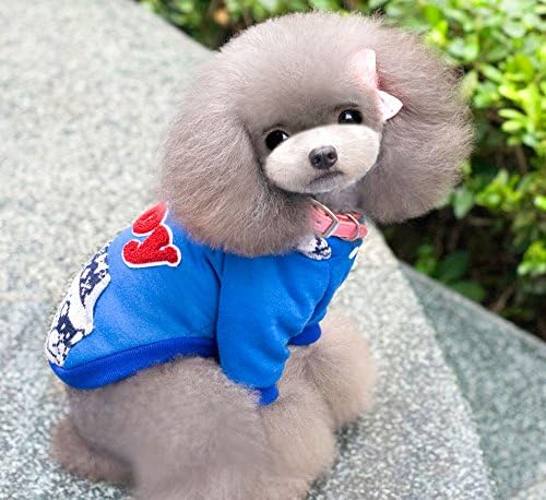 SMALLLEE_LUCKY_STORE Руното Hoody-пуловер в Британския Стил за Малки Кучета, Малка, Синя