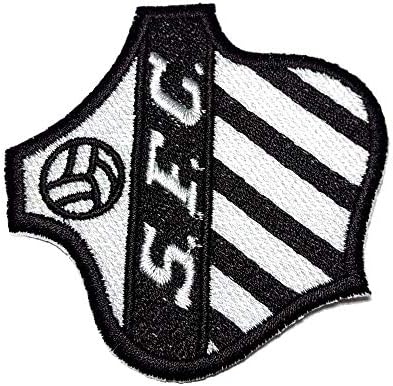 TSP186T Santos Бразилия Бразилският щит Футболен бродирана нашивка с емблемата, етикет, желязо или шевове Размер на 2,75 х 2,75 инча.