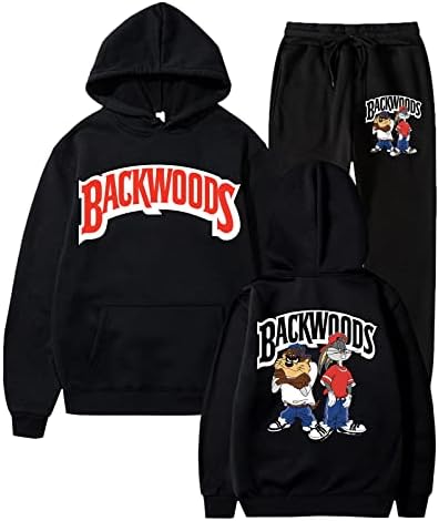 LIUZHUQIN Унисекс Backwoods Hoody Спортни Панталони Комплект Модни Блузи Пуловер Случайни Спортен Костюм С Дълъг Ръкав