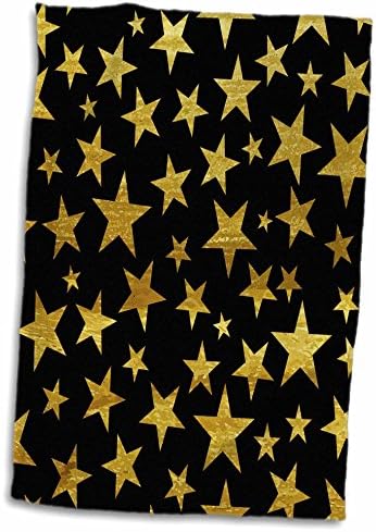3D Россыпь Златни звезди върху черен фон Празнични Оберточных Хартиени кърпи (twl-281637-3)