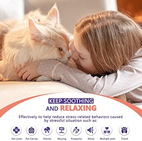 OCSOSO Успокояващ Нашийник за котки, 3 опаковки, Феромони, Успокояващи Нашийници за котки, успокояващи и Релаксиращи, които намаляват