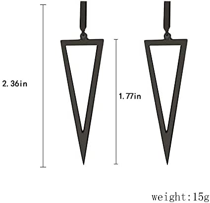 CHUNYANAN Пънк Черни Метални Триъгълни Висящи Обеци Прости Преувеличени Кухи Геометрични Обеци За Жените Момичета