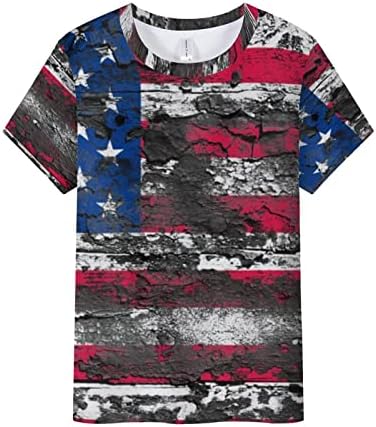2023 Женска Тениска с Флага на Америка, Тениска на 4 юли, всеки ден на Летните олимпийски Върхове С Кръгло Деколте и Къс Ръкав,