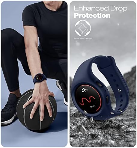 Каишка SURITCH, който е Съвместим с Galaxy Watch 4 44 мм/Galaxy Watch 5 44 мм, Мек Силиконов Защитен Калъф-Броня с джапанки за Жени
