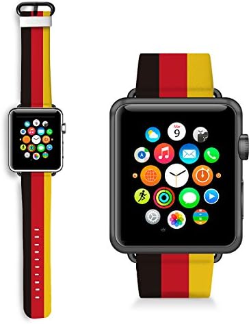 HelloGiftify Каишка за часовник с футболен флага на Колумбия, който е Съвместим с каишка на Apple Watch 38 мм 40 мм 42 мм 44 мм, Взаимозаменяеми каишка от естествена кожа, каишка за i