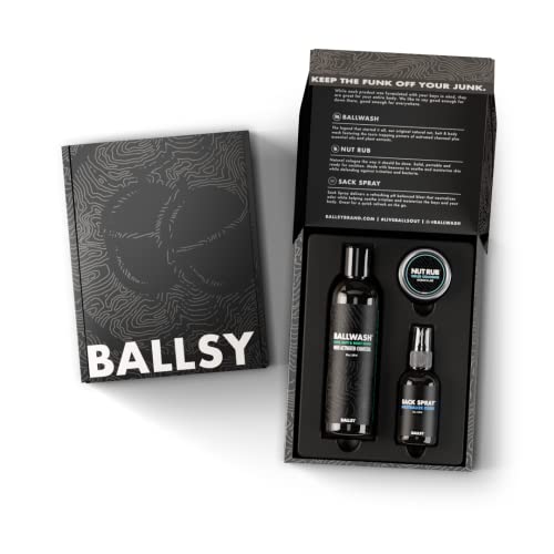 Набор от Ballsy Sack Pack, Мъжки комплект Fresh, Включва В Себе си средство за измиване на тялото, Дезодорирующий спрей и Одеколони, продукти за грижа за тялото, за мъже, Подар?