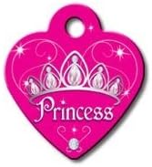 Колекцията Diva Princess във формата на сърце, Персонализирани Потребителски идентификационни етикети с надпис за домашни любимци! (Принцеса, Малка)
