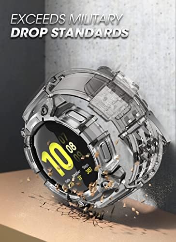 Калъф SUPCASE Unicorn Beetle серията Pro за Galaxy Watch 5 44 мм (2022) / Galaxy Watch 4 44 мм (2021), Здрав Защитен калъф с каишка (матово черен)