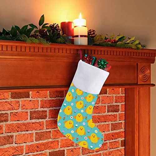 Великденското Пиле Коледни Чорапи, Чорапи с Плюшено Камина, Висящи за Домашен интериор Елхи