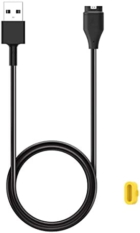 Сменное зарядно устройство Kissmart за Garmin Vivoactive 4, кабел за зареждане И Жълта Силиконова защита порт за зарядно устройство
