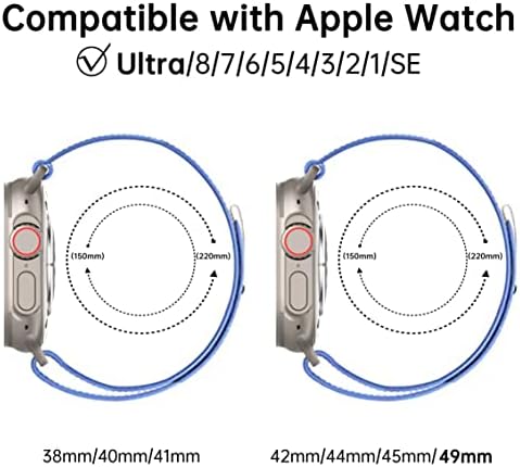2 Опаковки Trail Loop, Съвместими с Apple Watch Ultra Band 49 мм 45 мм 44 мм 42 мм За мъже и жени, Меки найлонови спортни въжета