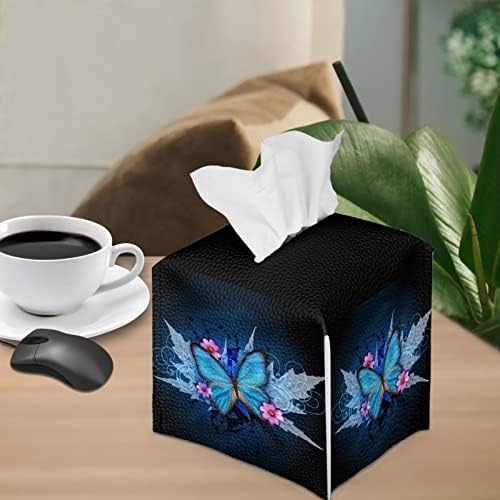 Talayituse Калъф за кутии за Салфетки с Флорални Принтом във формата на Пеперуда, Кожен Държач за Квадратна кутия за Салфетки, Начало