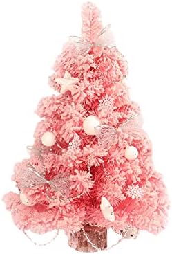 Ochine Предварително Осветени Изкуствена Коледна Елха Мини Коледно Дърво Винтажное Десктоп Коледна Украса Предварително Осветени Цветна Мини-Осветление Коледно Дъ?