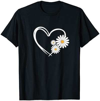 Сърце С Цветя Маргаритки, Тениска С Изображение на ромашек във формата На Сърце