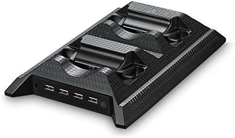 Охлаждащ вентилатор IRCtek за Xbox One Slim зарядно устройство с две контролери и 4-портов USB хъб за Xbox One Slim