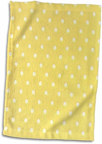 Декоративни кърпи 3dRose Florene - Бели фактурные точка на жълтите кърпи (twl-37194-1)