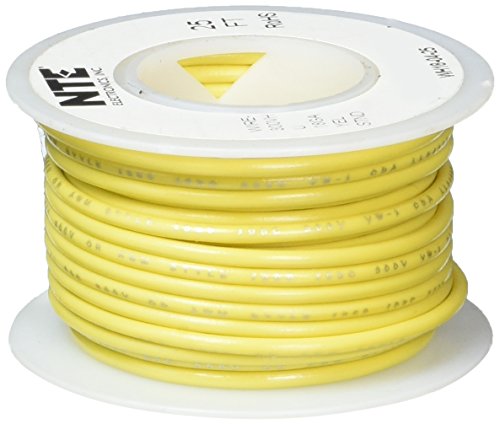 Свързване на проводник NTE Electronics WH18-04-25, Блокирани, Калибър 18 тип, Дължина 25 ', Жълт