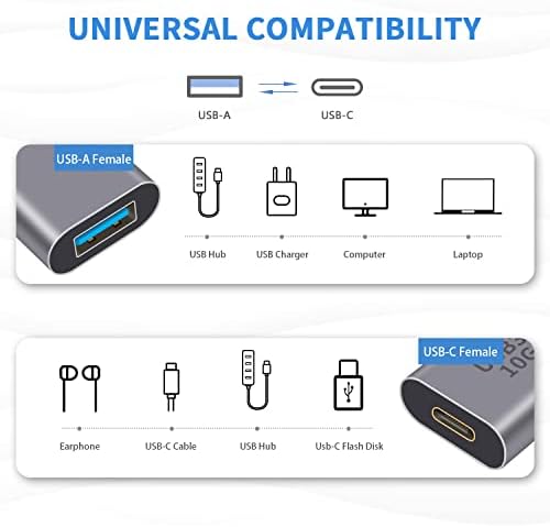 Адаптер Duttek C USB за свързване към USB 3.1 Gen2, USB 3.1 A за свързване към USB Type C Адаптер за Двустранен 10 Gbit/С Поддръжка