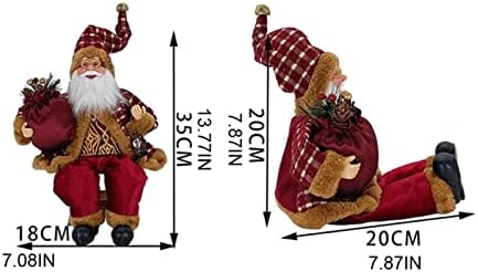 Коледна украса Фигурка на Дядо Коледа Коледна Фигурка Украшение Подвесное Украса За Коледната Елха Кукла на Дядо Коледа (Розов цвят)