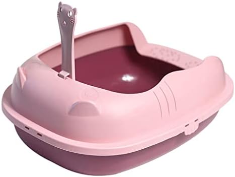 WYFDP Полузакрытый Котешки тоалетна Здрав, който предпазва от пръски, Подвижни котешката за боклук, Лесно моющийся, Стоки за домашни любимци (Цвят: B Размер: Голям)