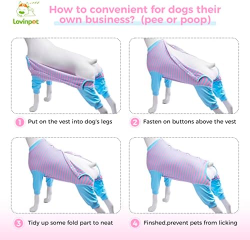 Гащеризон за кучета LovinPet - Постоперативни Костюм За възстановяване на Големи Кучета, Антилизывающий Раната на корема, Хирургична