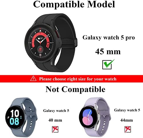 [4 + 4 опаковки] YMHML за Samsung Galaxy Watch 5 Pro Защитно фолио за екрана и калъф 45 мм, Защитен слой от закалено стъкло и твърд калъф-броня от PC аксесоари за Galaxy Watch 5 Pro, черен / Прозр