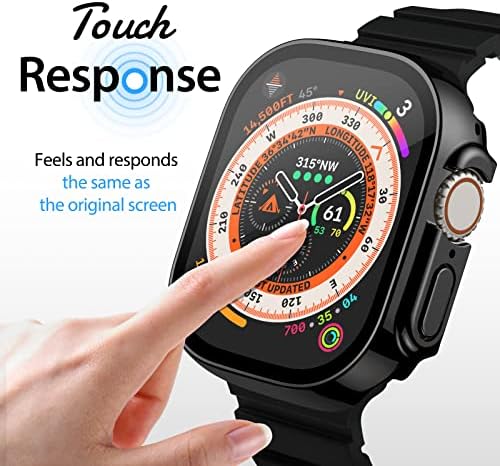 [3 опаковки] Твърд калъф за КОМПЮТЪРА, който е съвместим с Apple Watch Ultra 49 мм, с фолио от закалено стъкло, Водоустойчив Защитно