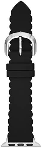 Силиконов ремък кейт Спейд New York за Apple Watch Серия 1-7 38/40 мм, цвят: Черен гребен, сребрист (модел: KSS0018), кафява кожена каишка за Apple Watch® 38 mm/40 mm / 41 мм