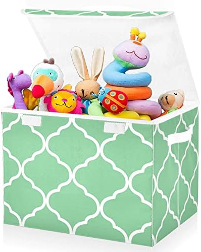 FULUHUAPIN Зелена Кутия За съхранение на играчки на Решетката, Ракла с капак, на 16,5 x12,6x11,8, Твърди Кутии-Организаторите за Играчки, Кошници за Момчета, Момичета, Детска, ка