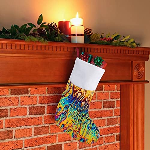 Кошмарен Коледни Чорапи с Висулки над Камината, Коледно Дърво, Чорапи с Къси Плюшени Белезници, Украса за Дома Празнични Партита