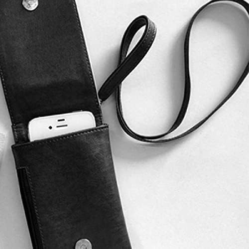 Елегантни Цветя от Ратан и Декоративни Телефон в Чантата си Портфейл Окачен Мобилен Калъф Черен Джоба