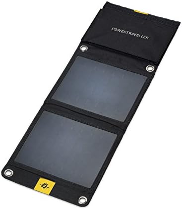 Powertraveller Falcon 7: Преносимо складное слънчево зарядно устройство с мощност 7 Вата с USB изход, 5 В, брызгозащищенное, здраво, компактно, идеално за зареждане на смартфони,