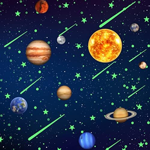 Светещи в Тъмното, Звездите и Планетите за тавана, Стикери за стени на Слънчевата система, Светещи Космически Звезди, Стикери за